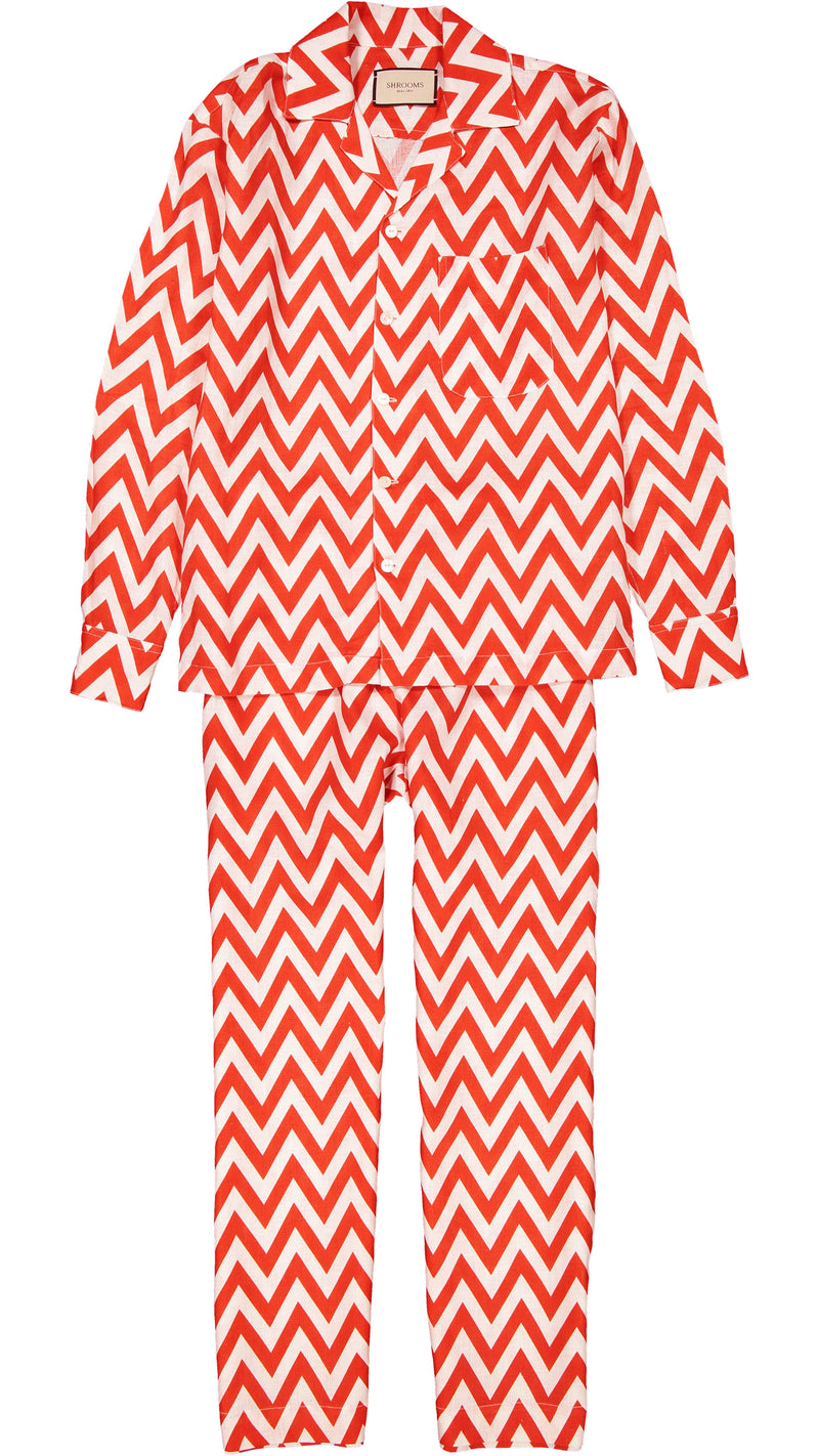 RED LIPSTICK ZIGZAG FOR HER IN LINEN